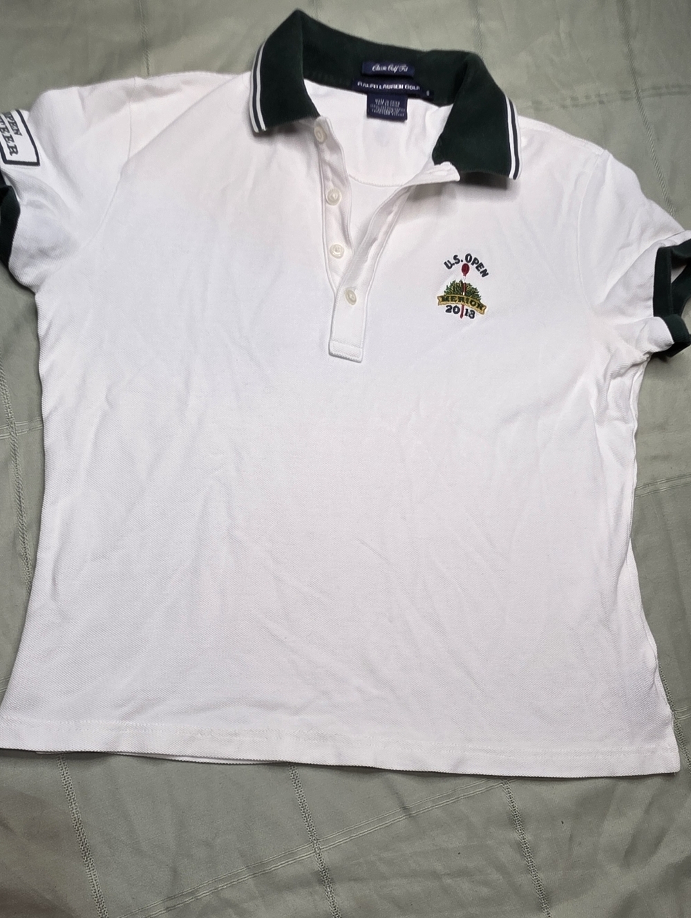 Ralph Lauren Golf U.S. Open 2013 Merion Volunteer Polo Shirt White Green Small
